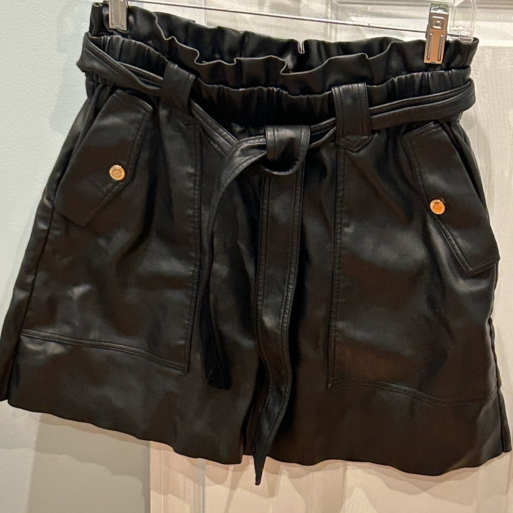 Marc New York Andrew Marc Women’s Black Faux Leather Skirt Size S